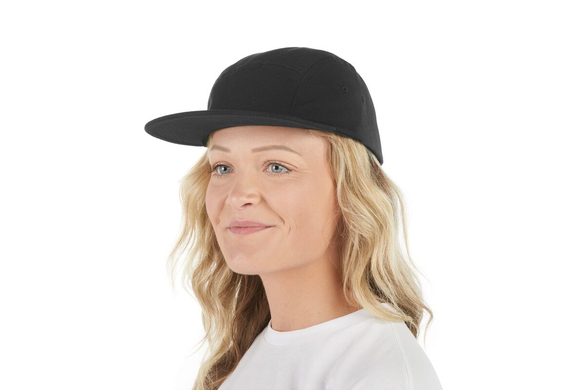 recycled-poly-flat-brim-5-panel-hat-z4 WebPDP-HAT003002_Recycled_Poly_Flat_Brim_5Panel_Hat_Black_Studio_Harper_Studios_0723_Front_2__HAT003002OS.jpg