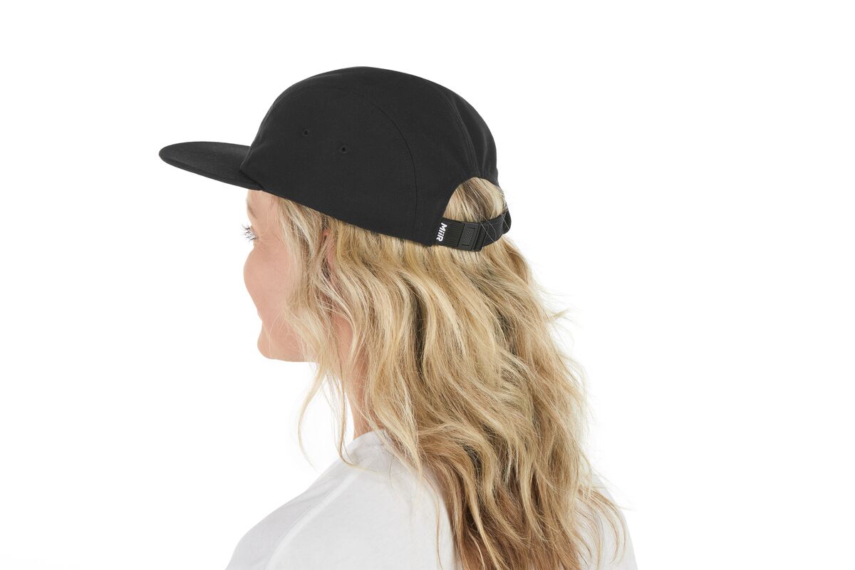 recycled-poly-flat-brim-5-panel-hat-z4 WebPDP-HAT003002_Recycled_Poly_Flat_Brim_5Panel_Hat_Black_Studio_Harper_Studios_0723_Side_2__HAT003002OS.jpg