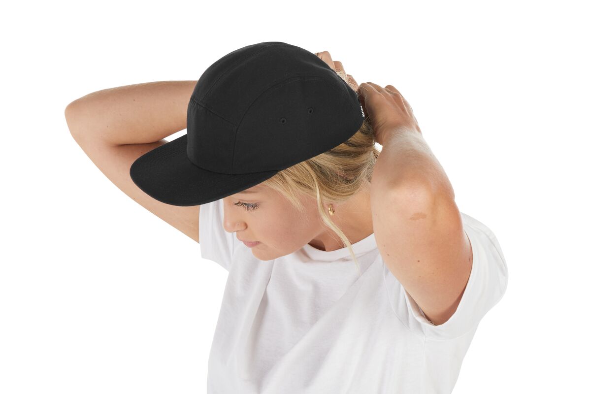 recycled-poly-flat-brim-5-panel-hat-z4 WebPDP-HAT003002_Recycled_Poly_Flat_Brim_5Panel_Hat_Black_Studio_Harper_Studios_0723_Side_4__HAT003002OS.jpg